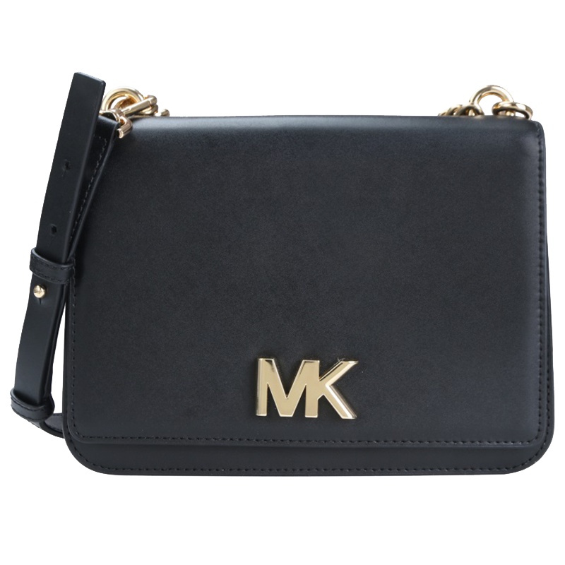 MICHAEL KORS女士黑色皮质斜跨包单肩包30T7GOXL7L BLACK