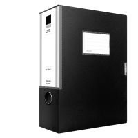 得力(deli)10只75mm加宽塑料档案盒 加厚文件盒 党建资料盒财务凭证收纳盒 办公用品27037黑色