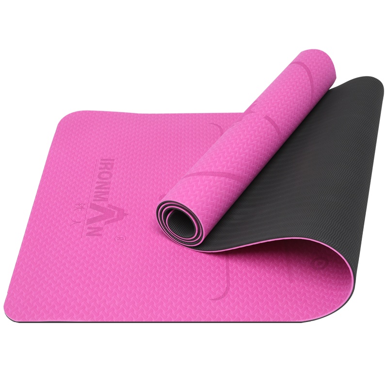 铁人tpe 防滑瑜伽垫健身垫地垫体位线家用女加长运动仰卧起坐训练