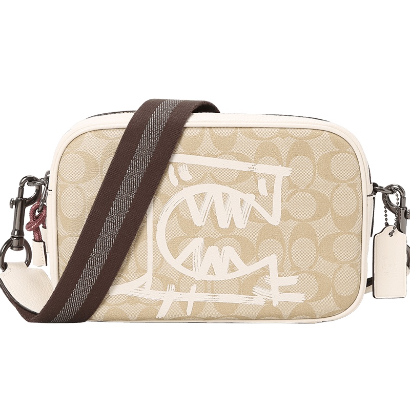 蔻驰COACH 涂鸦 相机包 涂鸦织物 女士单肩斜挎包 F1505银扣