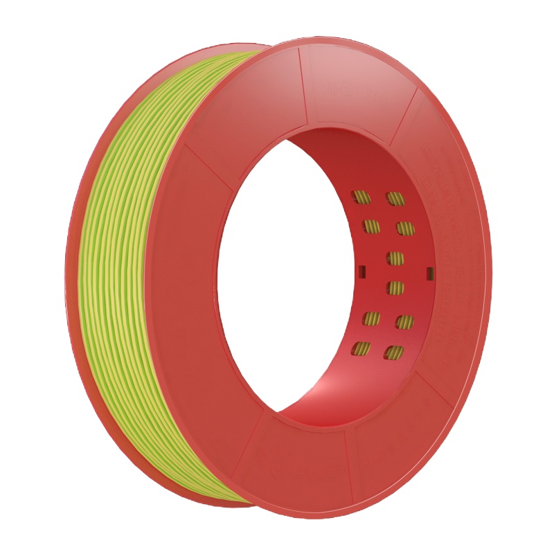 德力西(DELIXI)电线电缆 BV4平方 单芯单股铜线 家装家用铜芯电线 100米 黄绿地线