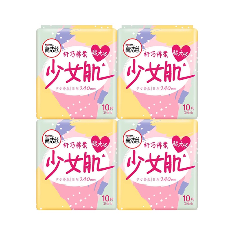 [会员专享]高洁丝经典系列纤巧棉柔卫生巾日用240mm10片 *4包组合