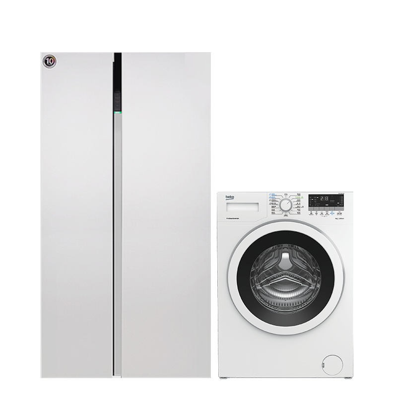 [冰洗套餐]倍科(beko)冰箱EUG91640IW变频风冷无霜+倍科滚筒洗衣机EWCV8632BI