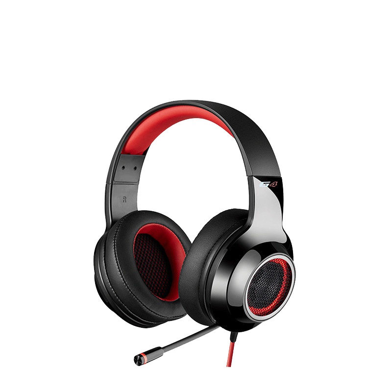 Edifier/漫步者 HECATE G4 电脑有线耳机头戴式电竞7.1声道吃鸡游戏耳麦USB插头 黑红色