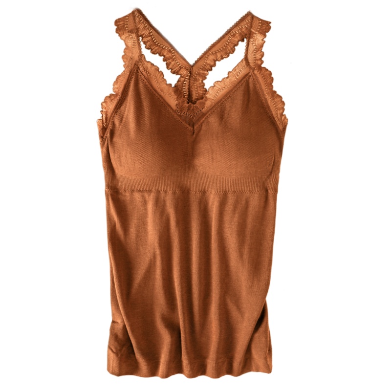 俞兆林保暖背心女加绒加厚胸垫吊带蕾丝美体上衣内穿美背内衣打底冬季