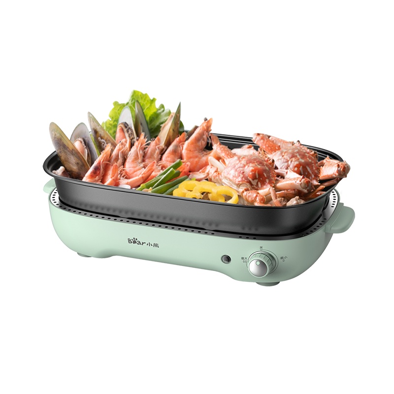 小熊(Bear)电火锅 DHG-C40D5 4L大容量多功能料理锅电热锅烤涮一体多盘网红锅烤肉火锅神器