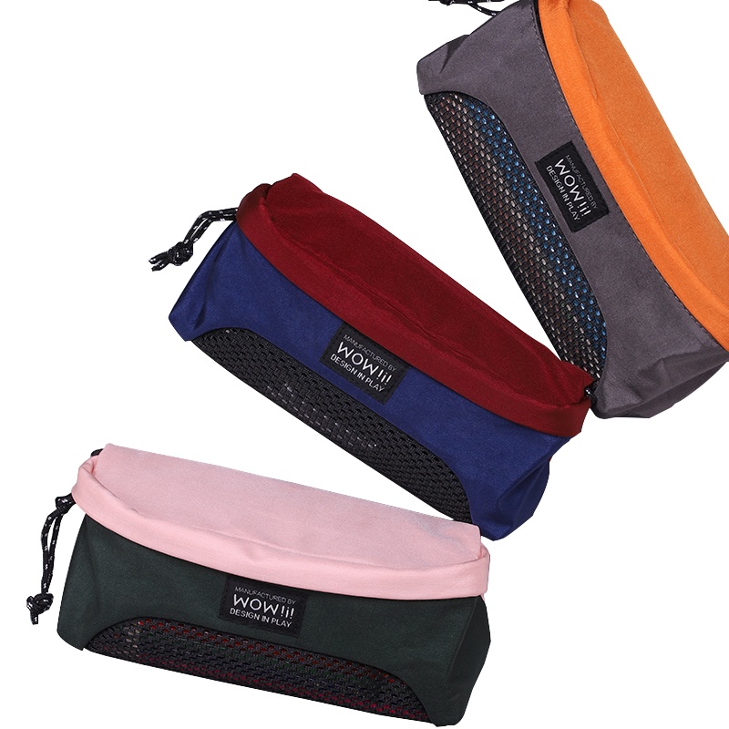 三木(SUNWOOD)网状笔袋复古文艺韩国简约笔袋女ins透明网纱网格考试铅笔袋创意搞怪男大容量文具袋文具盒三色可选