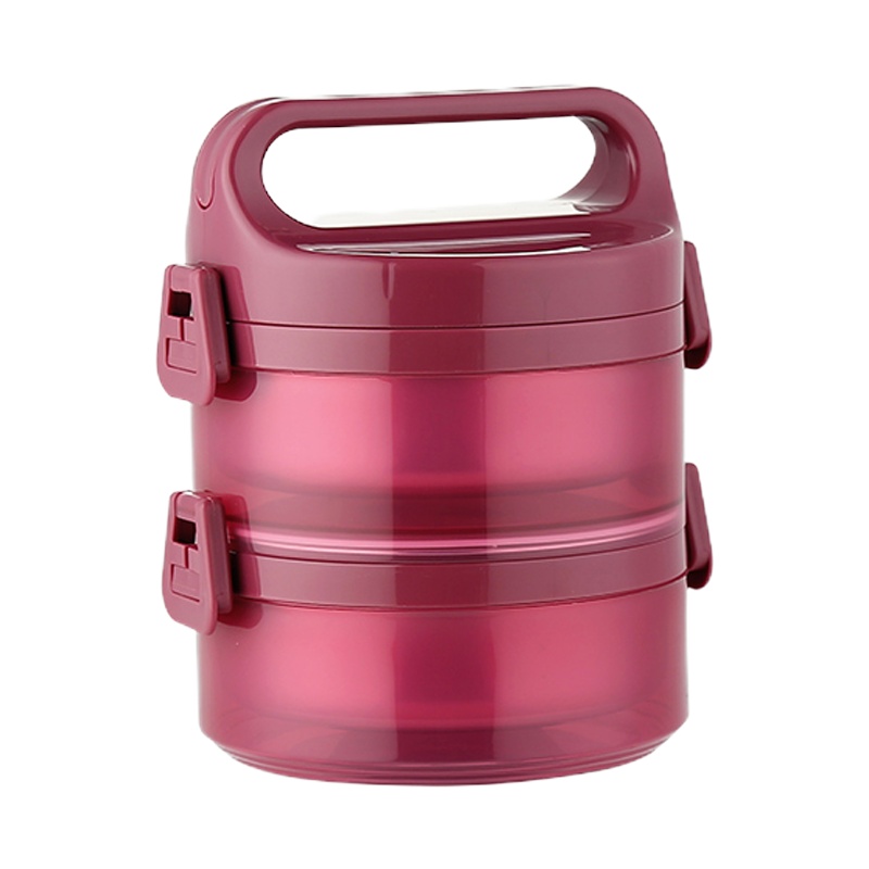 博尔乐 饭盒二层加水保温 不锈钢便当盒多用途餐盒 颜色随机发