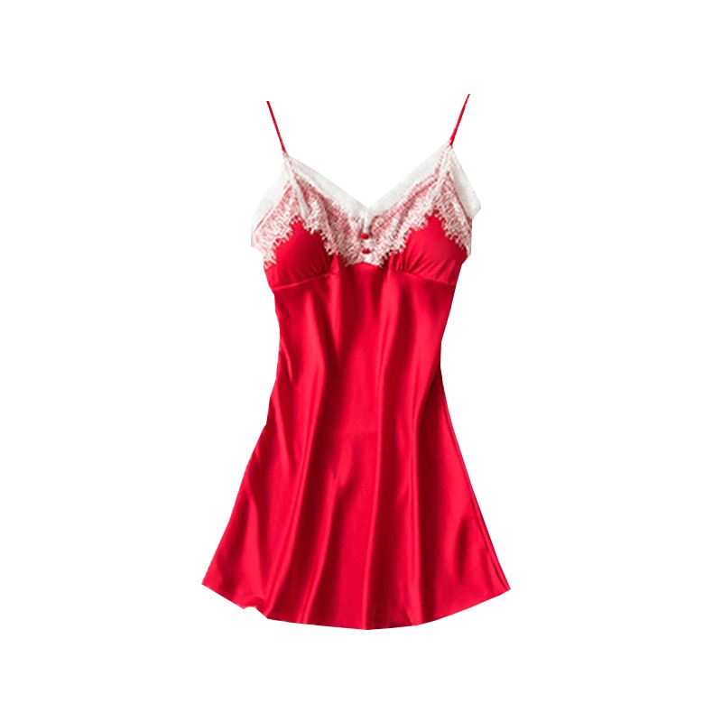 南极人带胸垫性感吊带睡裙女秋冬睡袍两件套装家居服