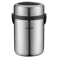 苏泊尔(SUPOR)304不锈钢保温饭盒1.5L 保温桶密封便当盒汤粥桶三层分格儿童学生商用KF15A1