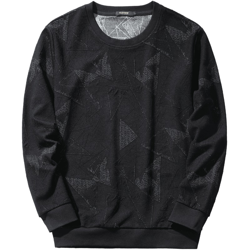 千纸鹤男装圆领套头外套2019秋装新款韩版简约休闲直筒卫衣15172