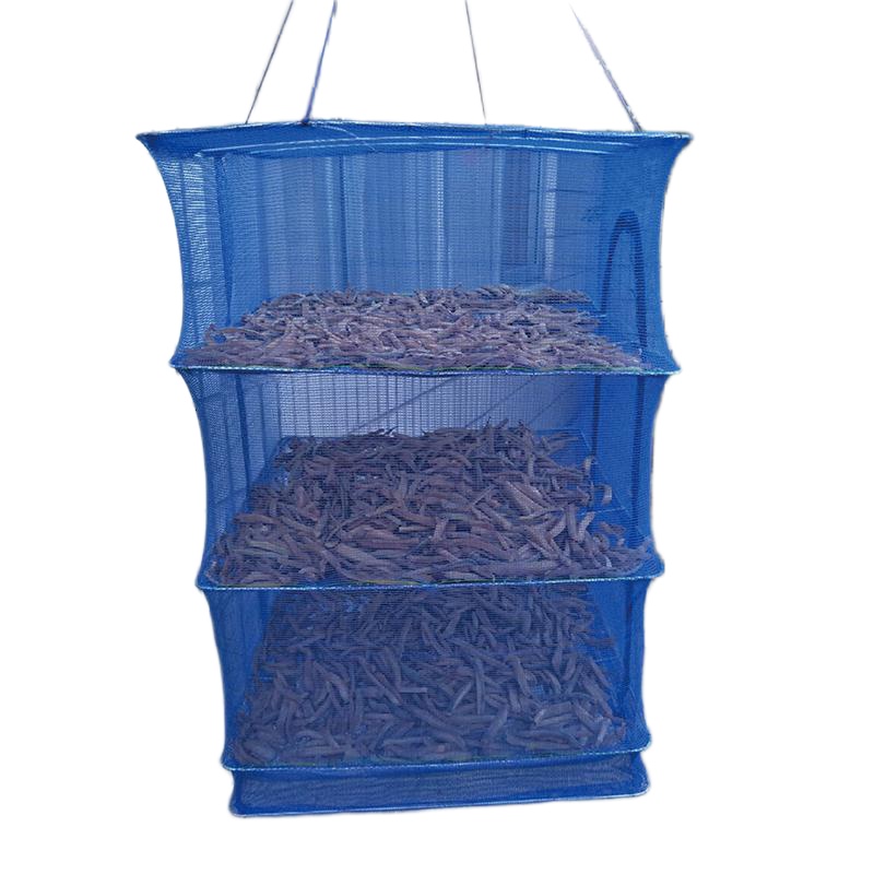 防锈家用晒鱼干防蝇网晒菜晾干货晾嗮网米魁奶豆腐架子晾晒 出口防锈35X35X55cm三层十字U口