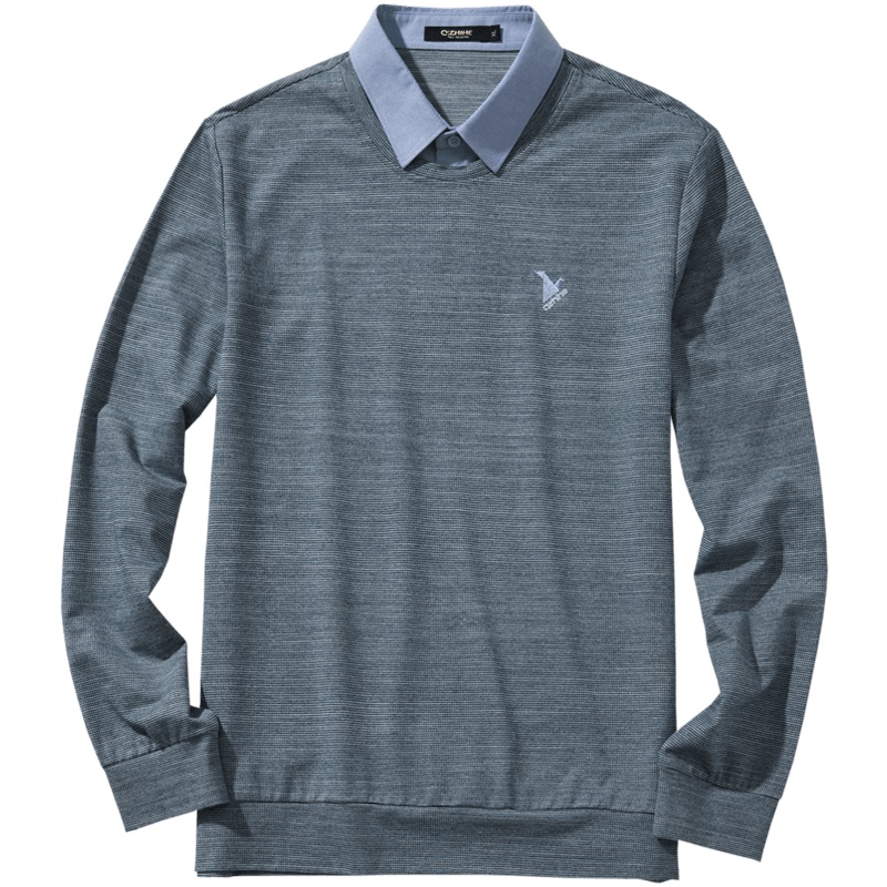 千纸鹤2019年春季男士时尚潮流卫衣修身刺绣休闲外衣15113