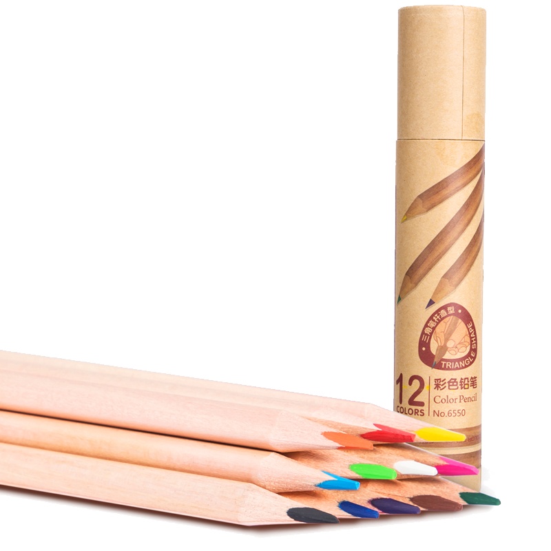 得力彩色铅画笔油性彩笔油彩色铅笔专业画画套装手绘套装12色绘画绘图填色铅笔学生幼儿园美术用品6550