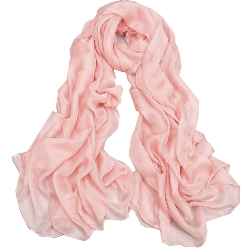 夏季雪纺丝巾纯色长款百搭纱巾防晒夏沙滩巾披肩年会围巾