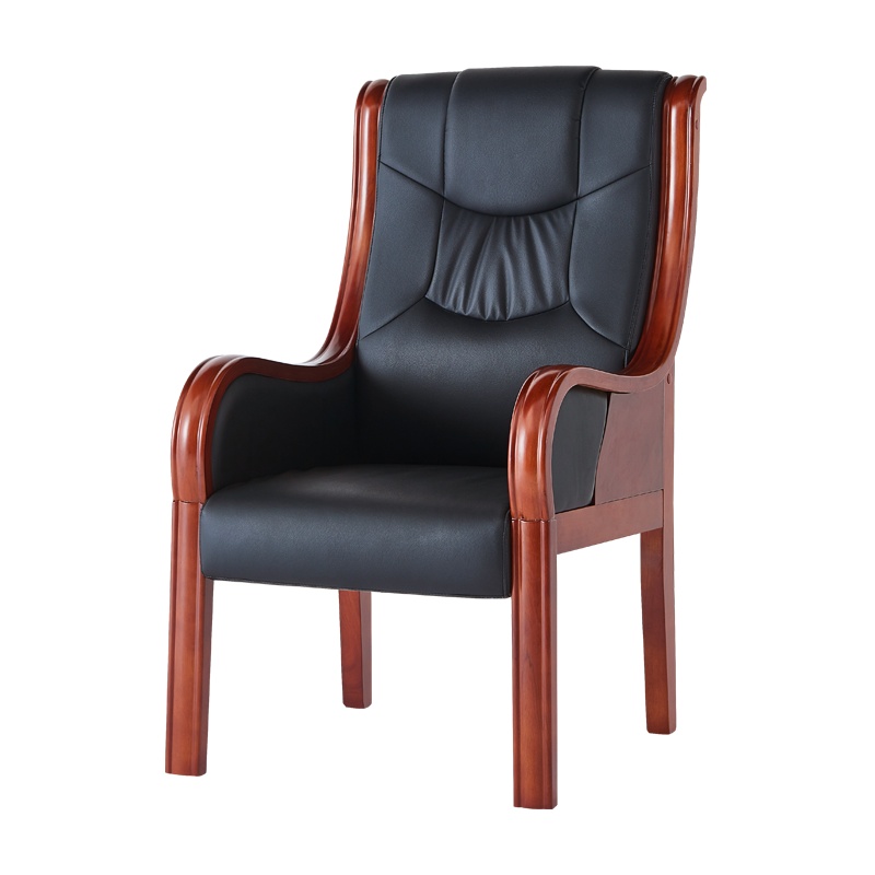 全简人体工学电脑椅办公椅实木皮革会议椅靠背椅培训椅子老板椅大班椅