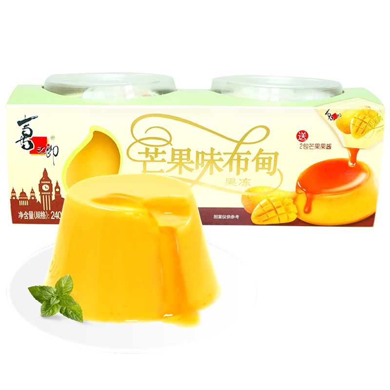 【喜之郎旗舰店】布甸果冻布丁 办公室休闲零食 120克*6杯分享装 芒果味