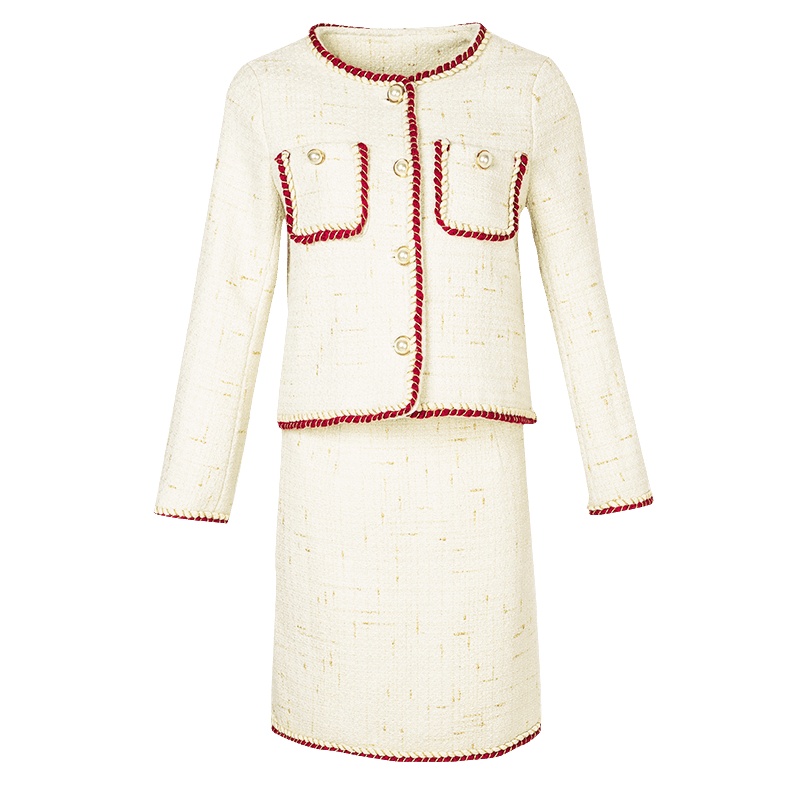 晚白2020春季新品小香风两件套小外套半裙半身裙淑女时尚套装女