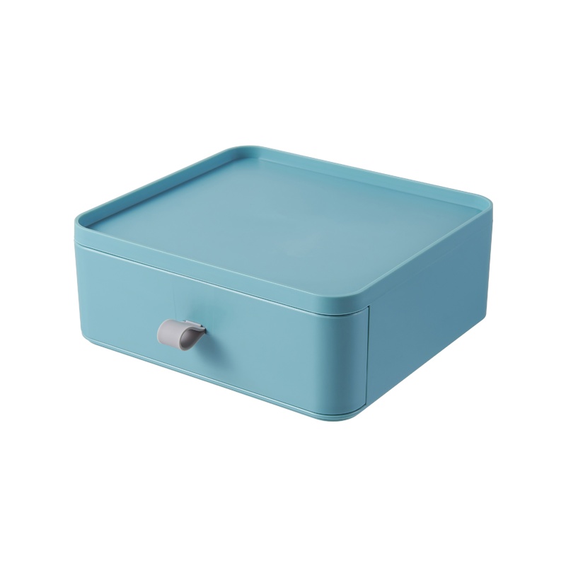 [高品质]壹志抽屉式桌面收纳盒塑料文具整理盒宿舍学生ins书桌上办公室杂物架 创意化妆品置物架