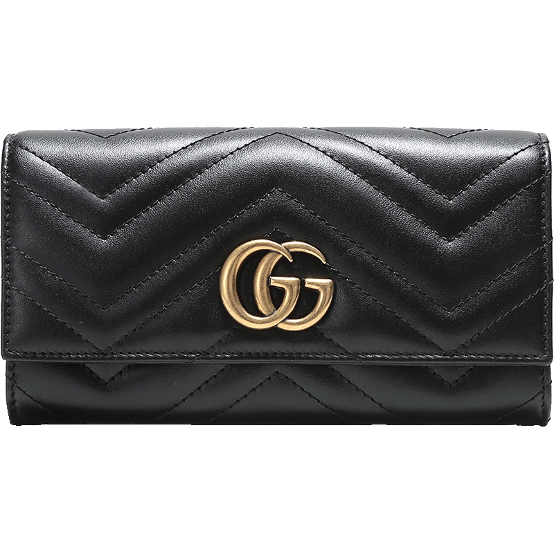 GUCCI 古驰 女士GG Marmont系列皮革长款钱包钱夹 443436 DTD1T