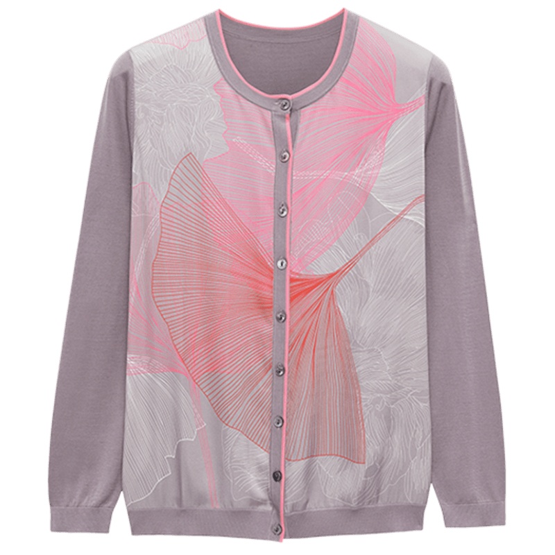 鄂尔多斯 | 1980【复古的浪漫系列】春夏纯桑蚕丝针梭轻薄女士针织衫