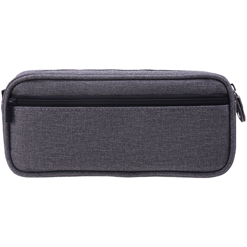 得力(deli)多层大容量仿亚麻笔袋多功能铅笔收纳袋商务包 学生文具盒66782