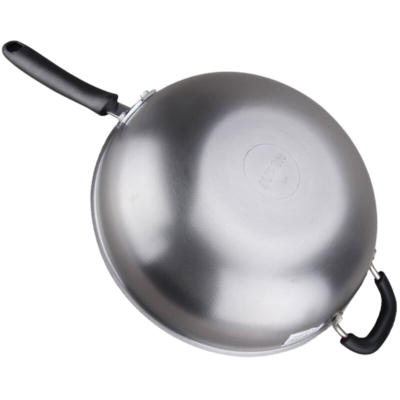 苏泊尔炒锅 真不锈健康铁锅 明火燃气灶专用锅具 32CM FC32T12