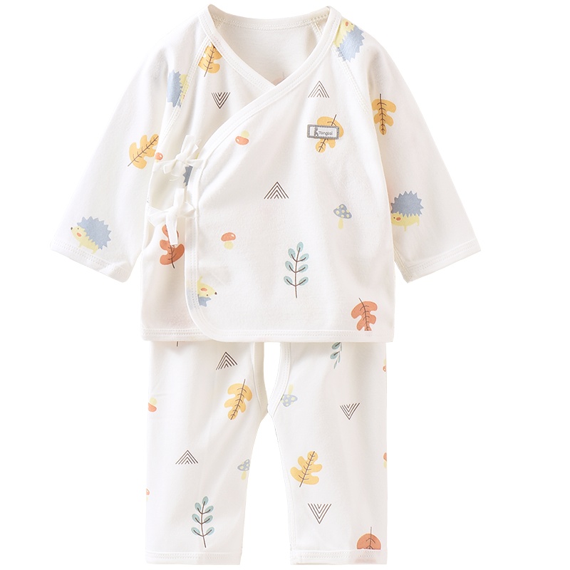 童泰秋冬新生儿开裆和服内衣套装0-3月男女宝宝秋衣秋裤两件套