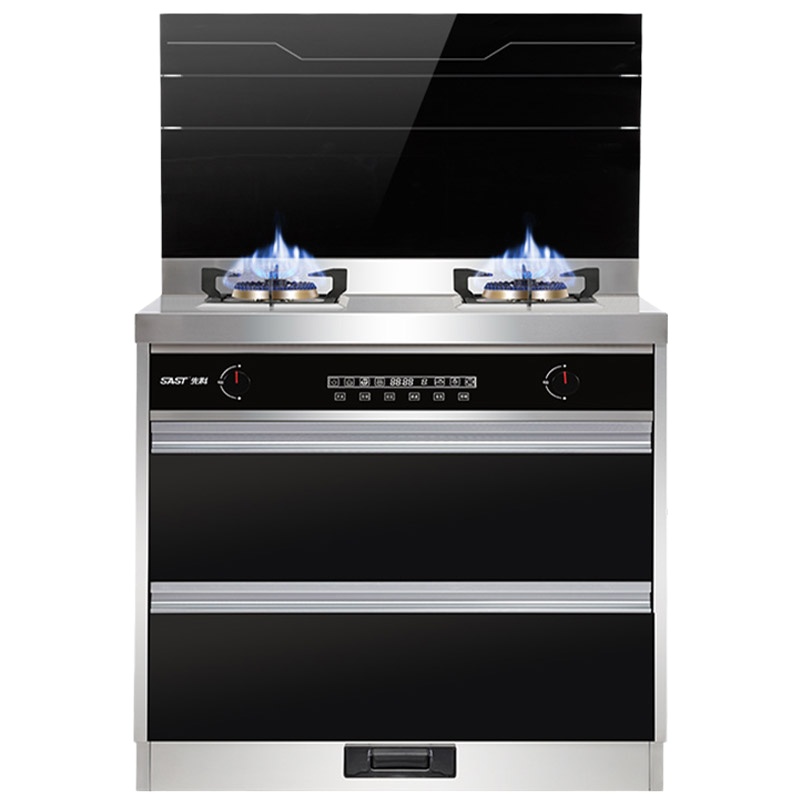 先科SAST/P7-1智能加热清洗多功能一体集成灶液化气 750小户家用侧吸式集成一体烘干+环保灶抽油烟机燃气灶消毒柜