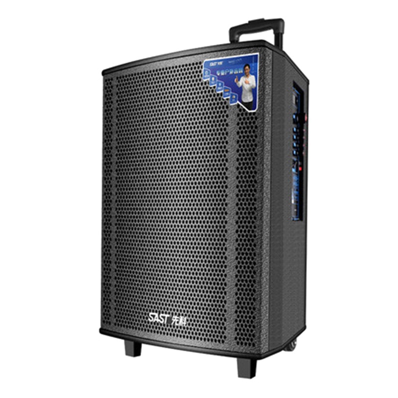 先科ST-1509广场舞音响户外移动拉杆音箱大音量带无线话筒家用k歌播放器带显示屏蓝牙大功率室外 双U段话筒+音响三角架