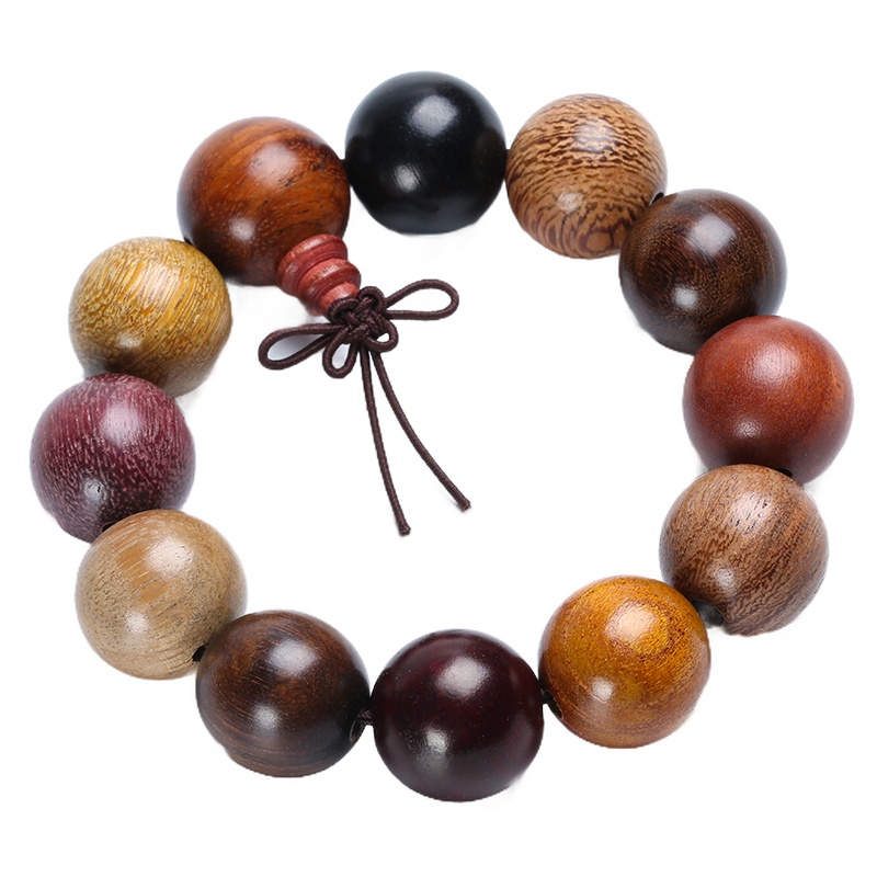 月印百川 天然多宝珠手串七彩个性小叶紫檀佛珠手链男女款