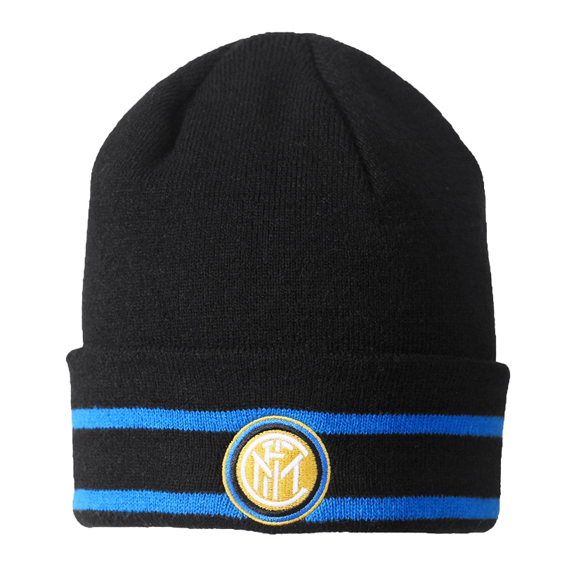 国际米兰俱乐部官方新品冬季男子户外运动跑步骑行保暖针织黑色运动帽