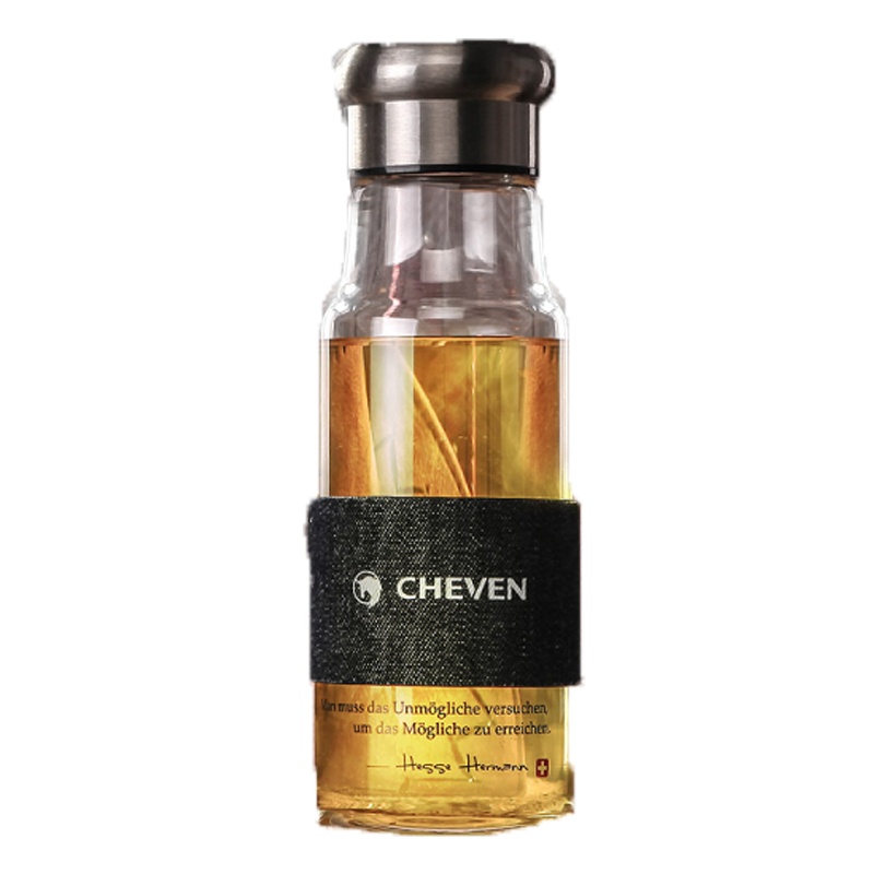 起凡骑士水瓶 带盖便携男女士玻璃水杯子 透明密封随手车载茶杯