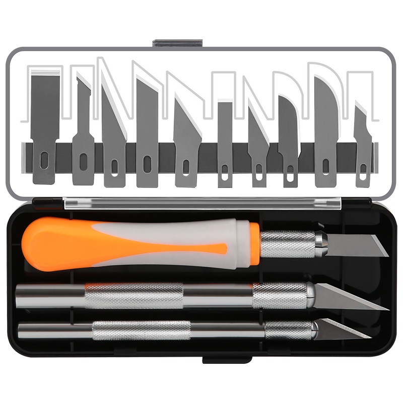 吉米家居 JM-G12009 16件雕刻刀套装精密工艺刻刀铝合金雕刻笔篆刻刀刻字刀花样刀SK5多用工具刀