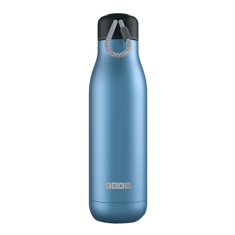 美国Zoku 男女提手便携车载杯运动健身户外不锈钢真空保温杯750ml-蓝色