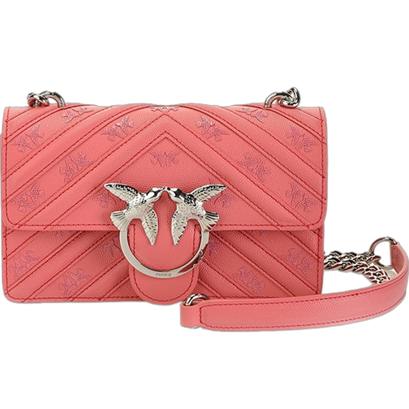 【直营】Pinko 品高 女士粉色皮革单肩包斜挎包 1P21AA-Y5F3R99