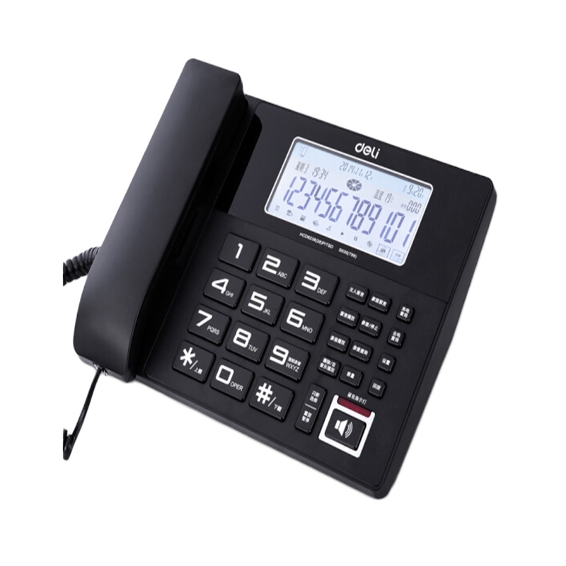 得力 录音电话机 固定座机 办公家用 来电显示 799 黑