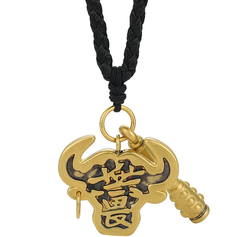 周大生黄金吊坠牛魔王牛年男女酷3d硬金复古金挂坠新品正品中国牛