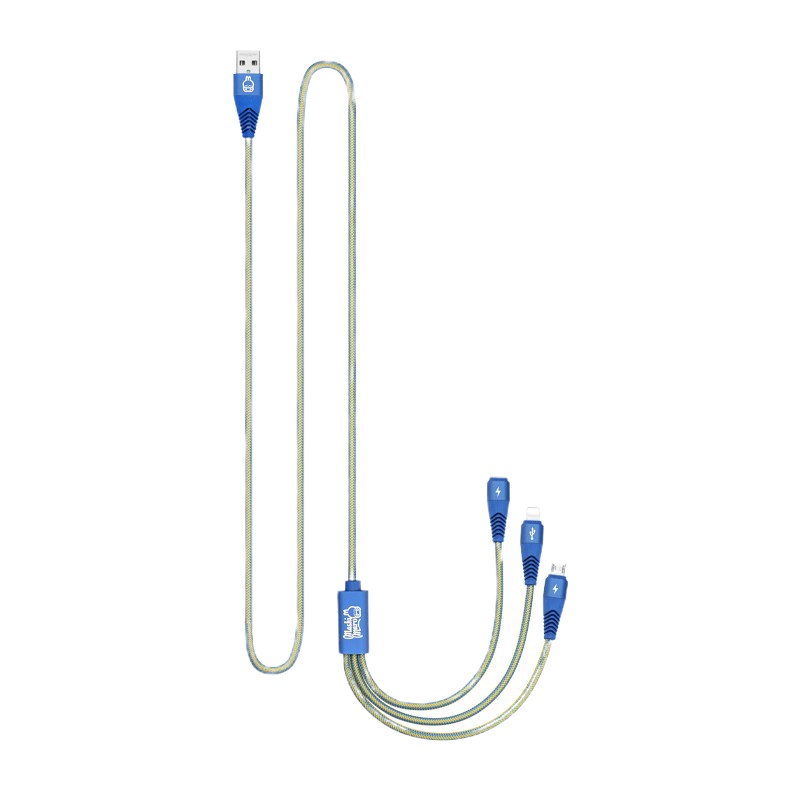 沃品 MH02 一拖三数据线 流氓兔系列 蓝色