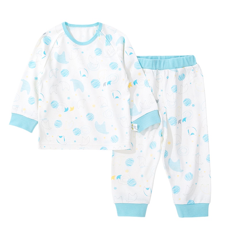 优简秋冬新品婴儿秋冬套装宝宝秋衣0-1-3岁纯棉小孩衣服居家舒适保暖2件套