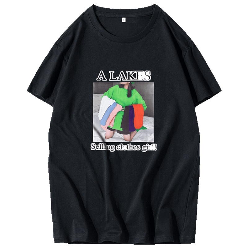 [直营]木林森(MULINSEN)女装短袖T恤女士夏季宽松圆领纯棉压花户外休闲衣