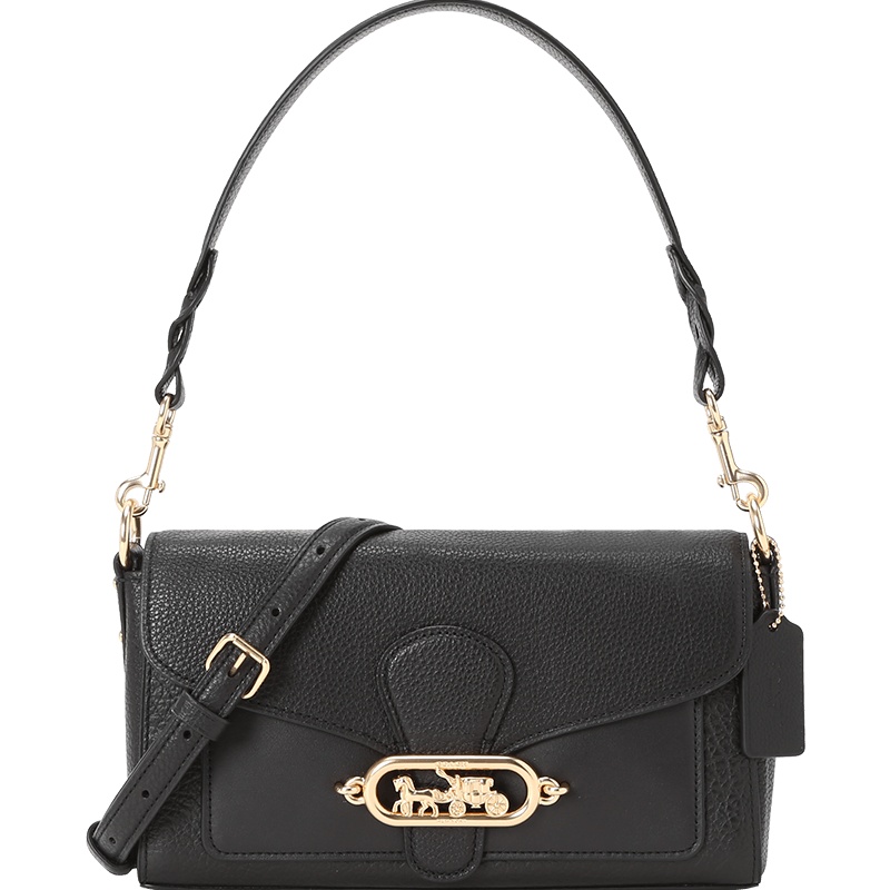 COACH 蔻驰 JADE 通勤肩背包小号 女士斜挎包马车标粒面皮拼织F91105金扣