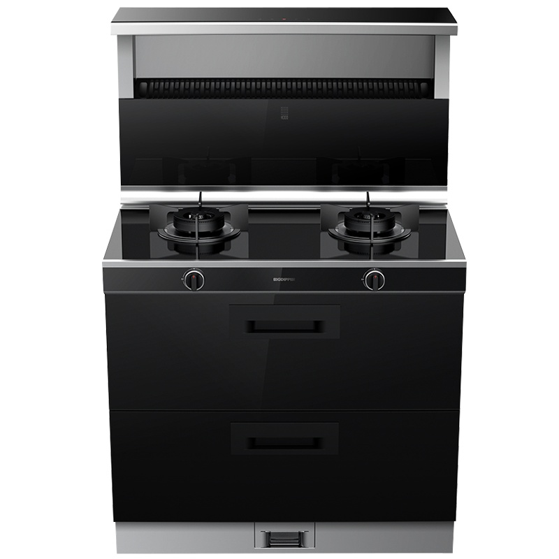 北斗星集成灶C2BH烘干柜侧吸下排玻璃台面烟机一体可置物 液化气