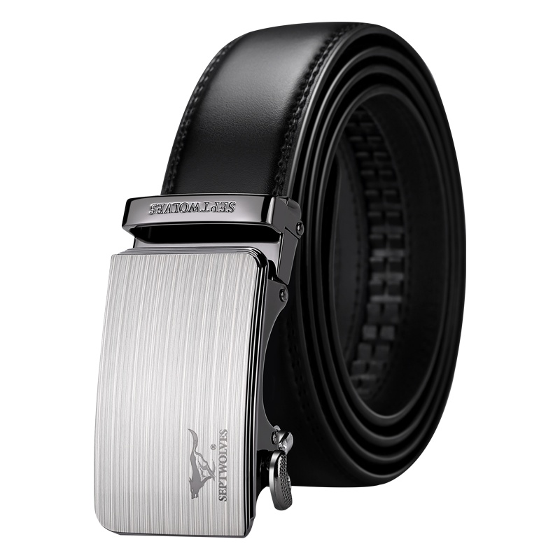 七匹狼(SEPTWOLVES)皮带男士自动扣牛皮时尚休闲款裤带简约中青年男腰带 精美礼盒送礼自用送父亲送男友生日礼物