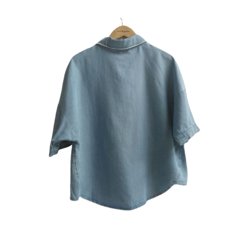 拉夏贝尔candie's夏季女装清新显瘦宽松休闲短袖衬衫女30072317