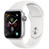 苹果Apple Watch Series 4 智能手表GPS款 银色铝金属表壳搭配白色运动型表带 40mm MU642ZP/A