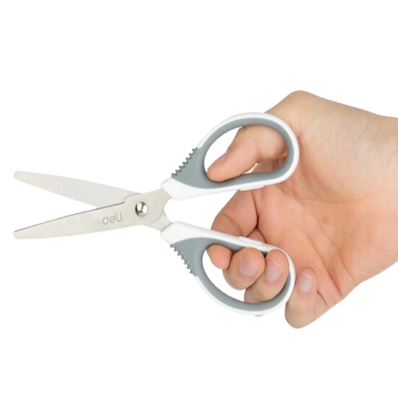 得力 170mm中号不锈钢办公剪刀 桌面手工剪子 颜色随机 6045