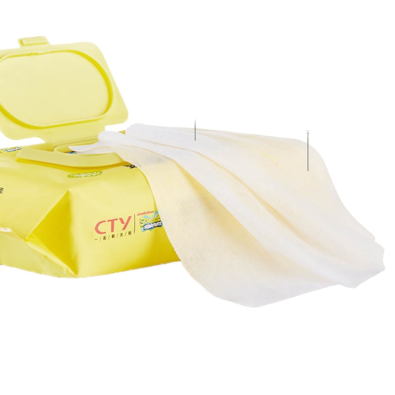 ZHMD海绵宝宝婴儿棉柔手口湿巾80片35g*5包