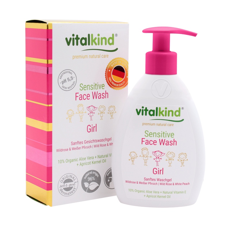 逸乐舒 vitalkind温和洗面奶(花香型)200ml深层洁净水润保湿温和滋润儿童适用 单个价