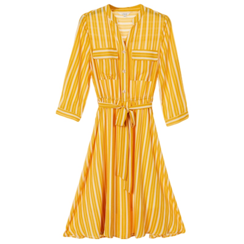 【专柜同款】拉贝缇衬衫连衣裙女2020春季新款流行厌世丧系裙子法式桔梗智熏裙_472 S 粉色